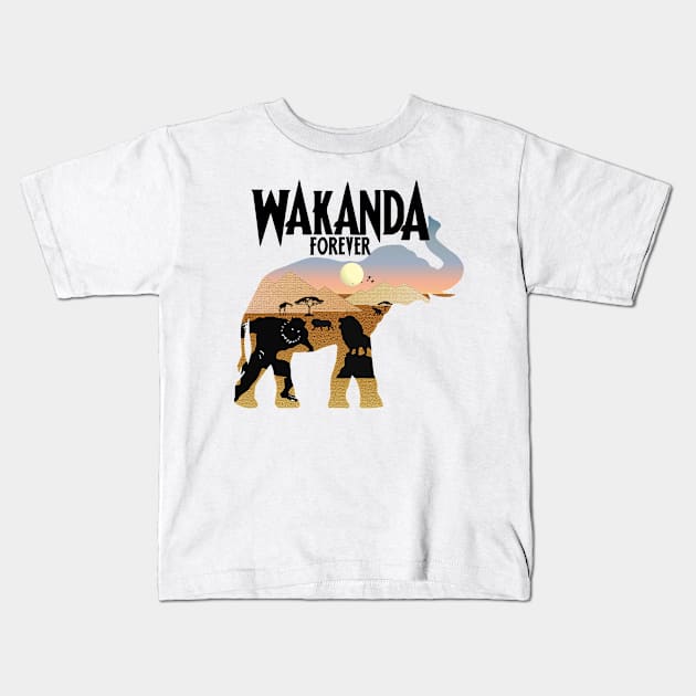 Wakanka the spirit elephant Kids T-Shirt by keshanDSTR